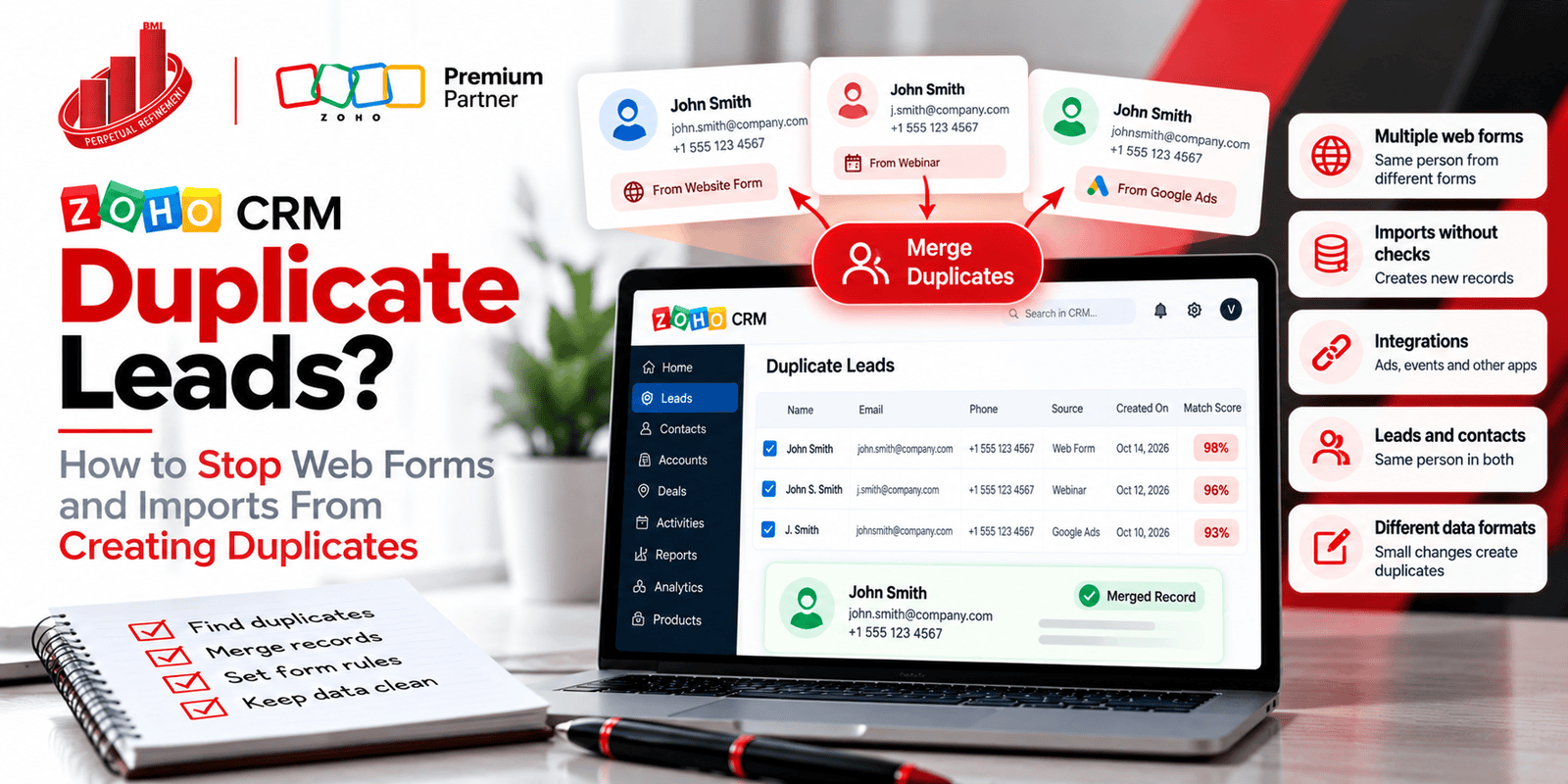Zoho CRM Duplicate Leads: How to Stop and Merge Them